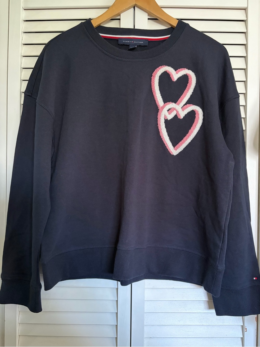 Tommy Hilfiger Navy Crewneck with Red & White Trim